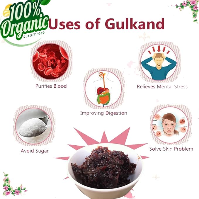 Nesara Natural Organic Rose Gulkand With Dry Fruits With Hight Quality Petals, 1000 gm