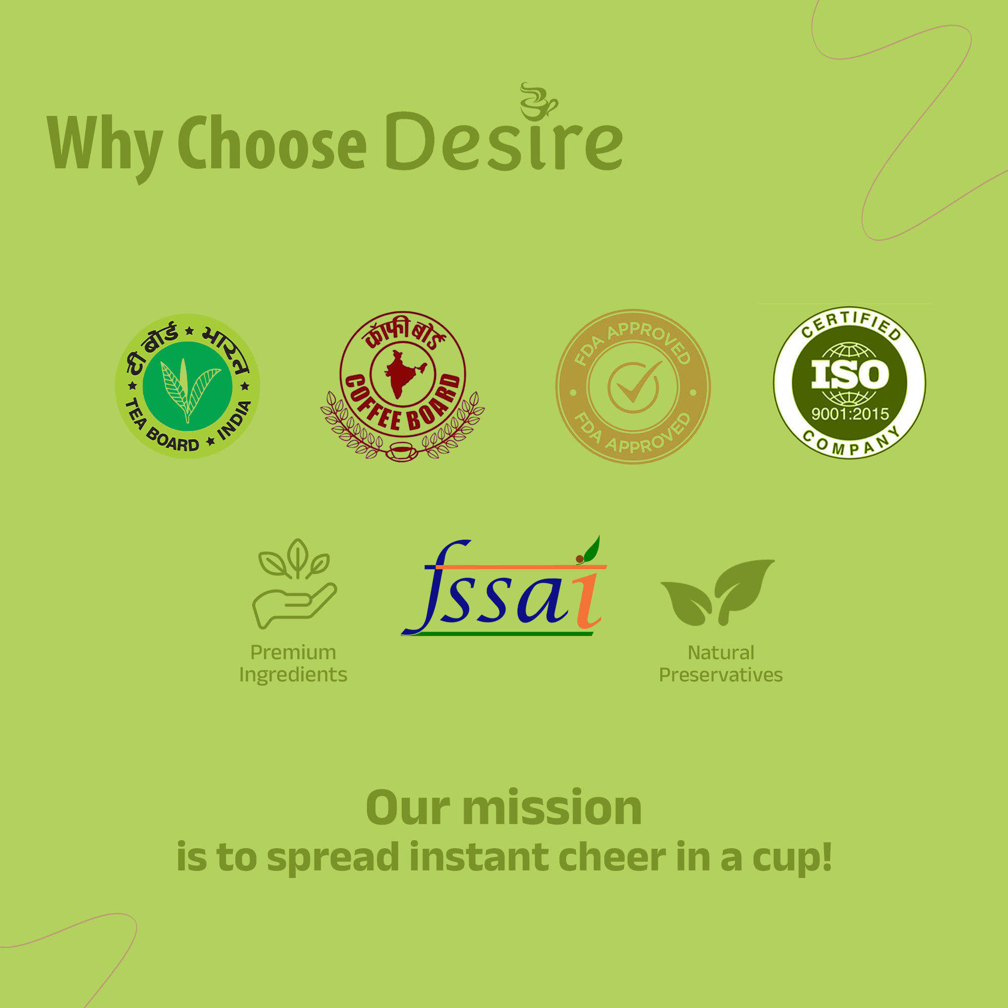 Desire Cardamom Instant Premix Tea, 1 Kg
