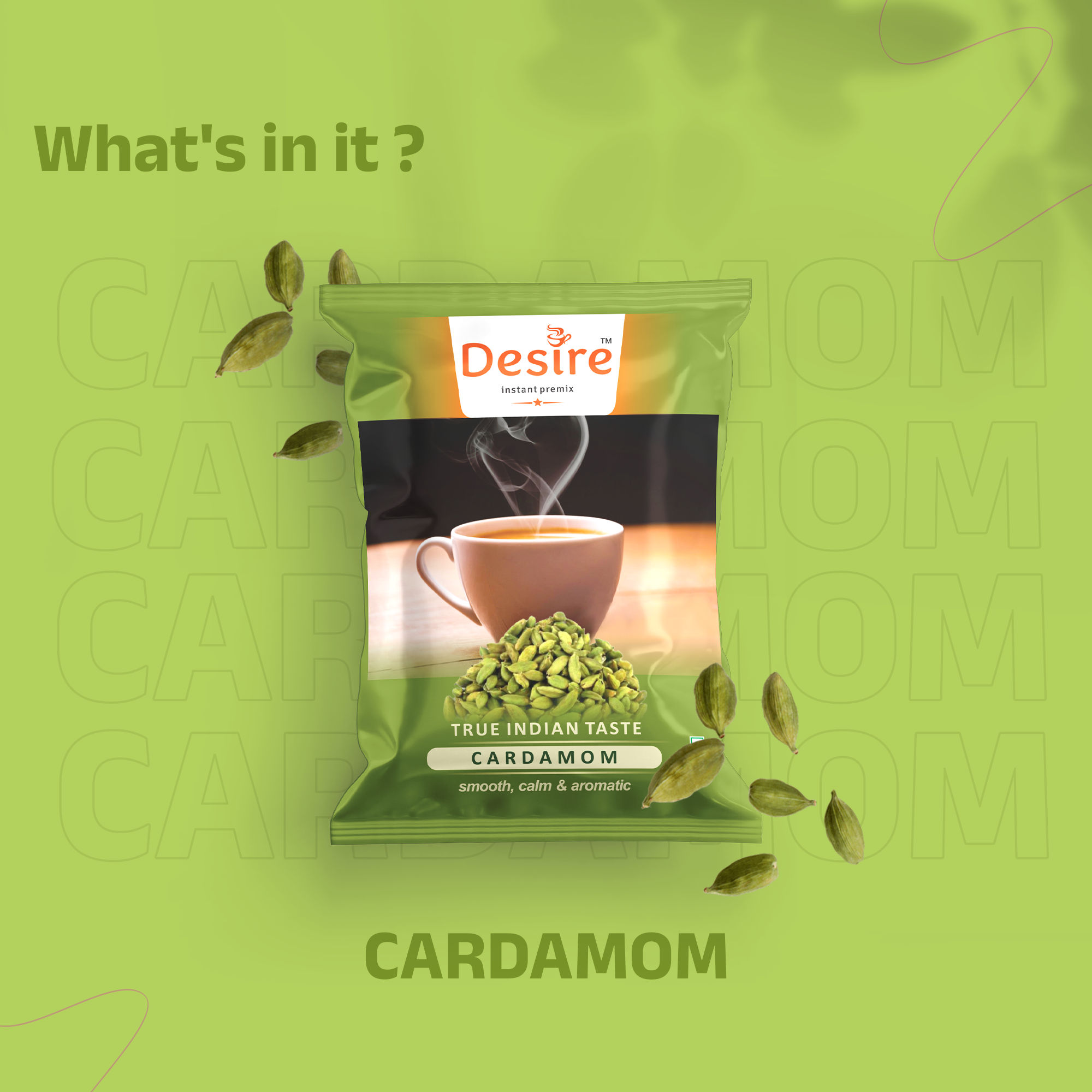 Desire Cardamom Instant Premix Tea, 500 gm