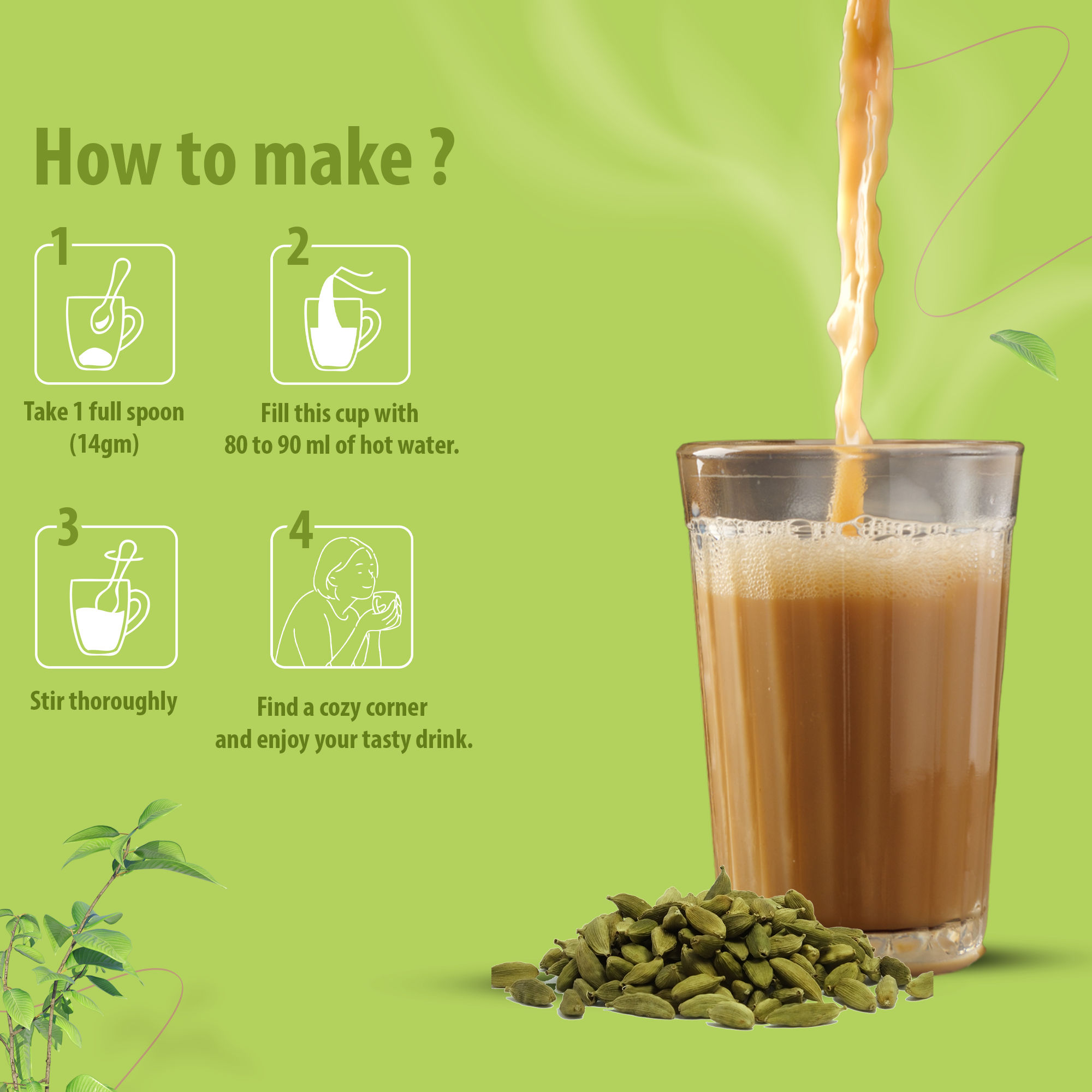 Desire Cardamom Instant Premix Tea, 500 gm