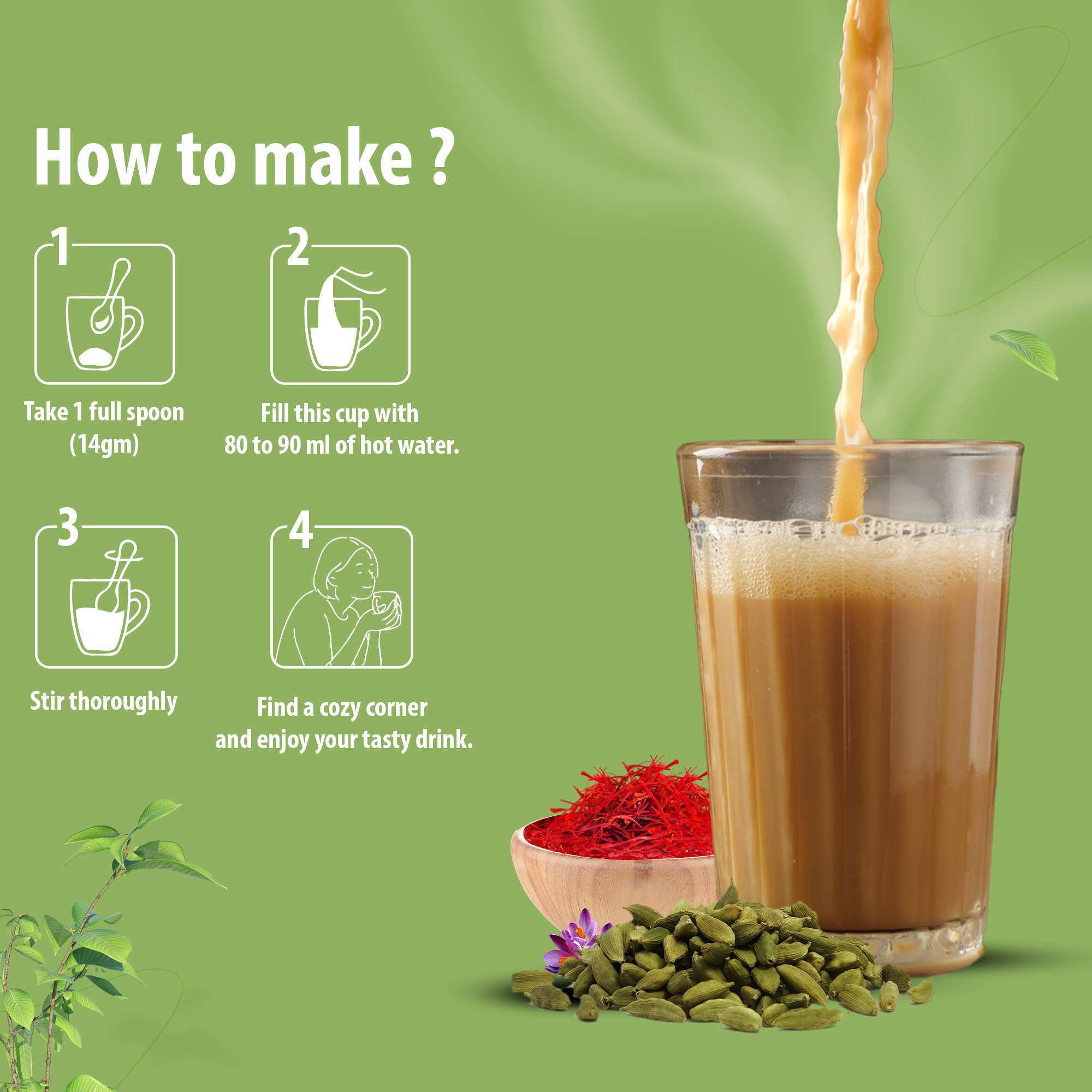 Desire Kesar Cardamom Tea Premix, 500 gm
