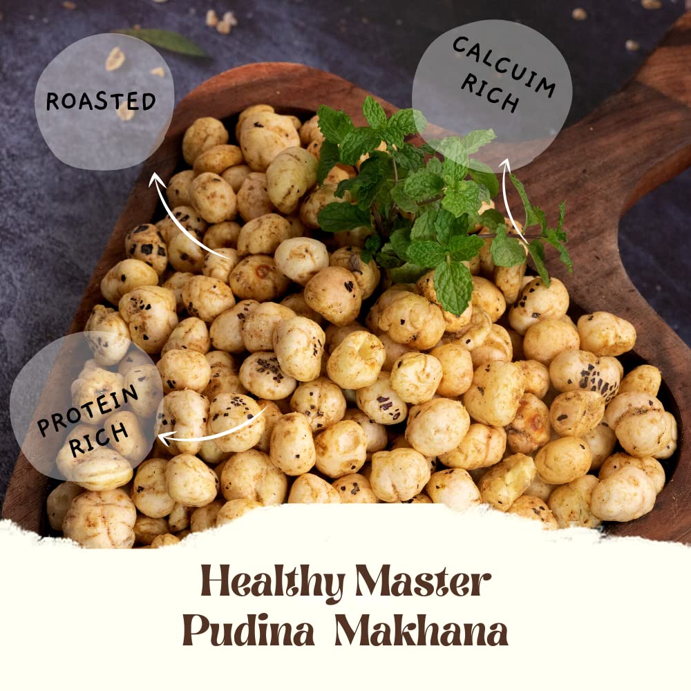 Healthy Master Assorted Pack Super Healthy Makhana (Pudina, Salted, Peri Peri, Cheese), 120 gm Each - Pack of 4