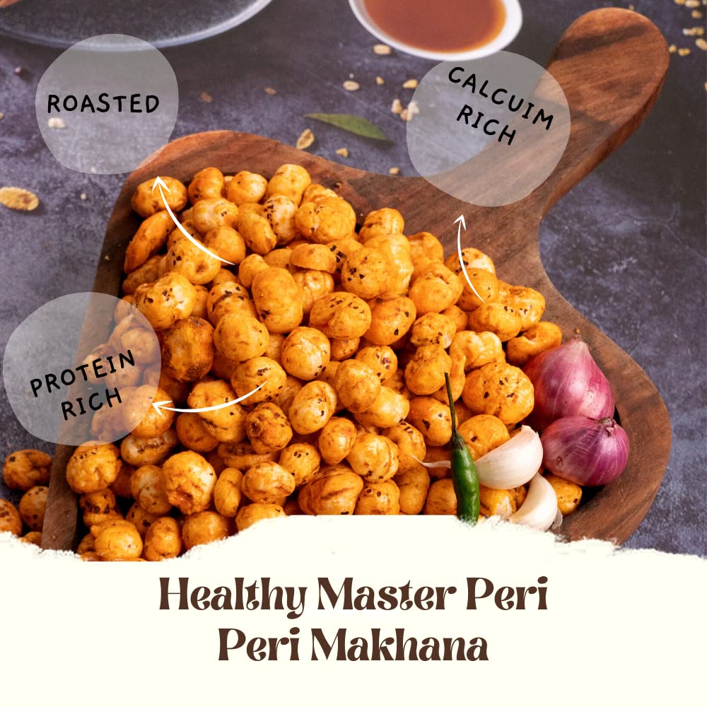 Healthy Master Assorted Pack Super Healthy Makhana (Pudina, Salted, Peri Peri, Cheese), 120 gm Each - Pack of 4