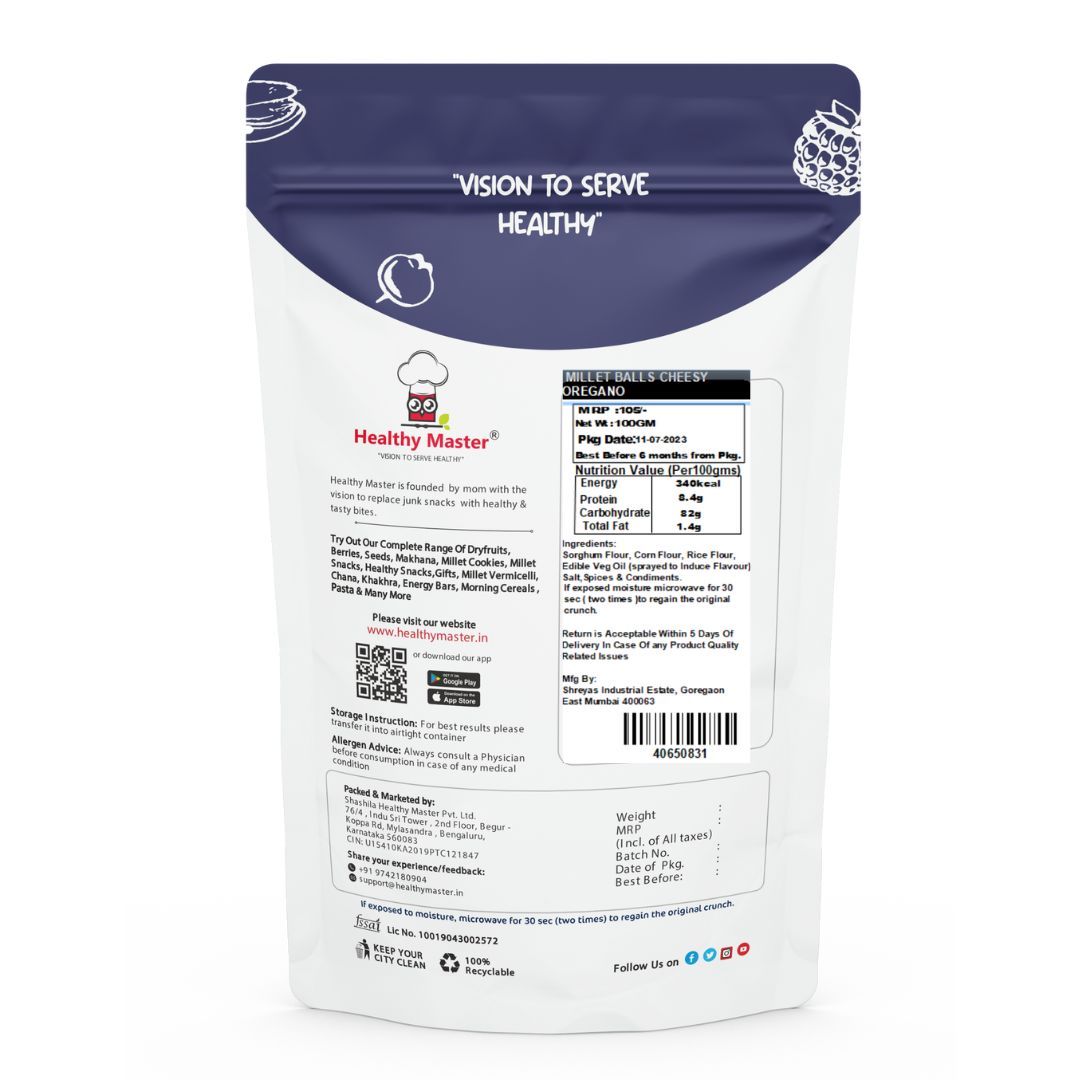 Healthy Master Cheesy Oregano Balls, 150 gm