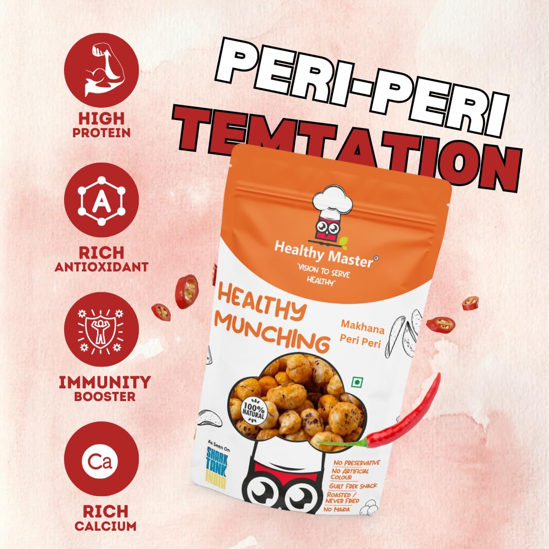 Healthy Master Assorted Pack (Makhana Cheese And Peri Peri), 120 gm Each - Pack of 2