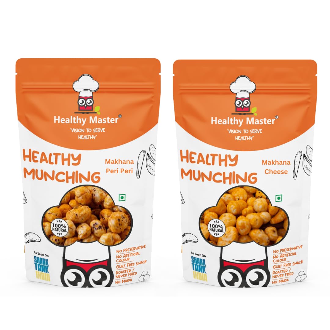 Healthy Master Assorted Pack (Makhana Cheese And Peri Peri), 120 gm Each - Pack of 2