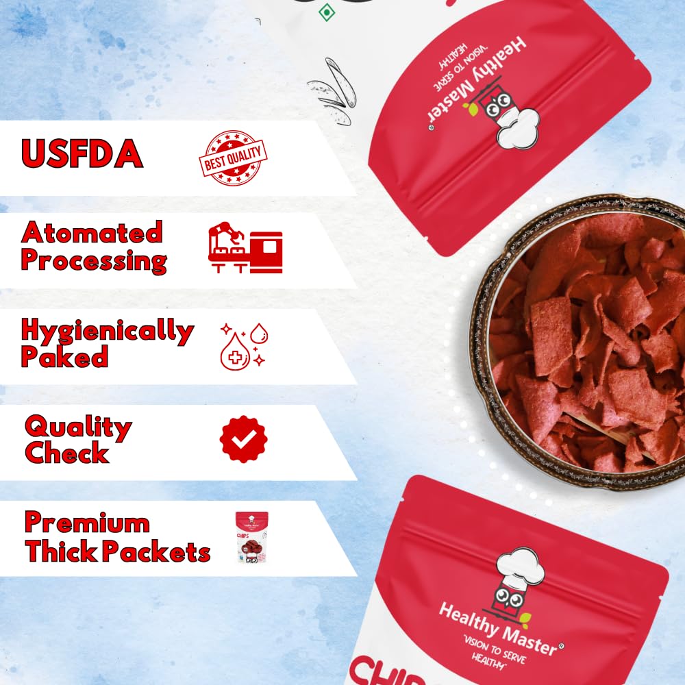 Healthy Master Vision To Serve Healthy Baked Beetroot Chips, 500 gm