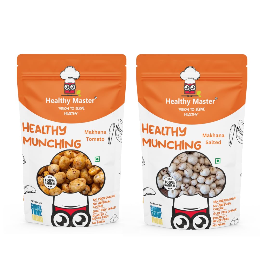 Healthy Master Assorted Pack (Makhana Salted And Makahana Tangy Tomato), 120 gm Each - Pack of 2