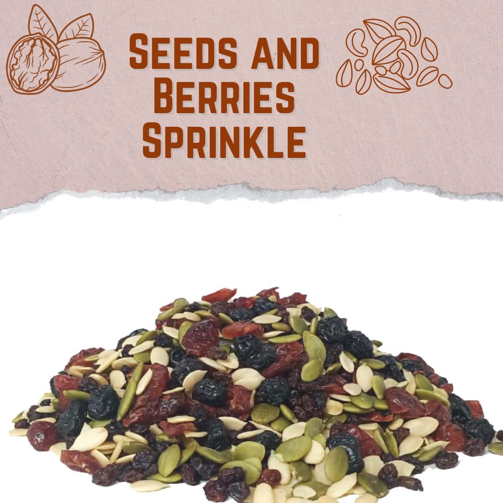 Healthy Trial Pack Assorted Pack of Four Berries, Seeds And Dry Fruit Combo (Mixed Dried Fruit 250 gm, Mixed Berries 200 gm, Seed And Berry Sprinkle 200 gm, Seed Mix 200 gm) - Pack of 4