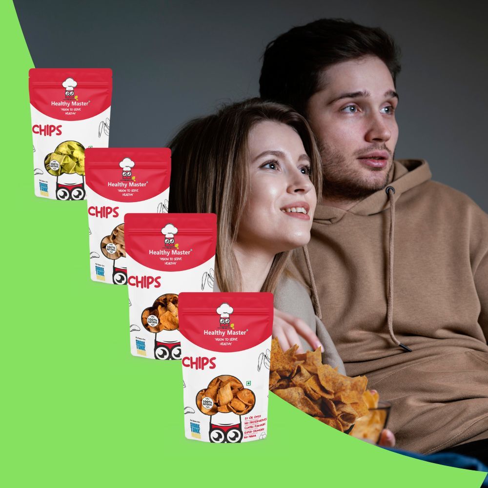 Healthy Master Baked Chips Best For Gift Combo (Ragi Chips, Quinoa Chips, Oats Chips, Palak Chips), 100 gm Each - Pack of 4
