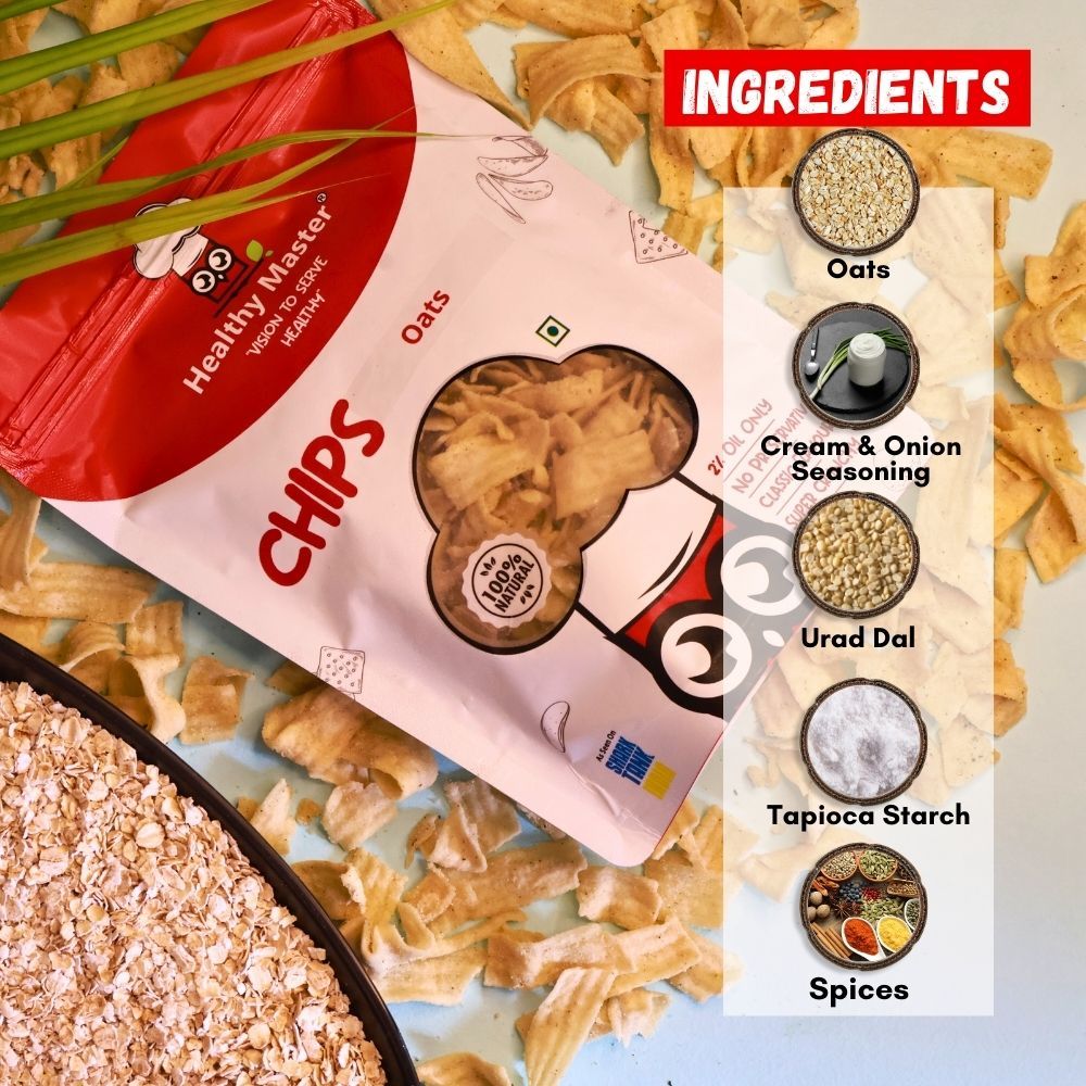 Healthy Master Roasted Cream And Onion Makhana (Fox Nuts), 120 gm Each - Pack of 2