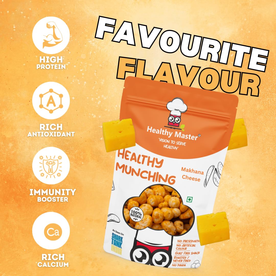 Healthy Master Assorted Pack (Makhana Cheese And Peri Peri), 120 gm Each - Pack of 2