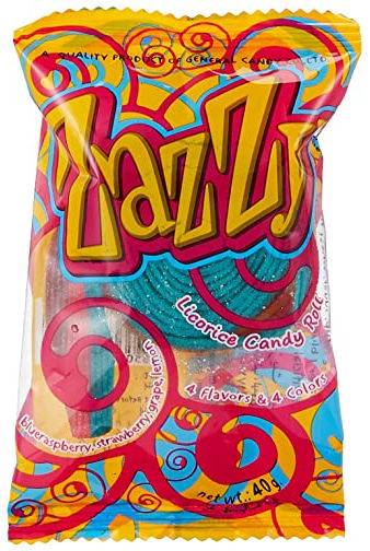 Zazzy Licorice Candy - Raspberry, Strawberry, Grape, Lemon, 40 gm Zazzy Licorice Candy - Raspberry, Strawberry, Grape, Lemon, 40 gm