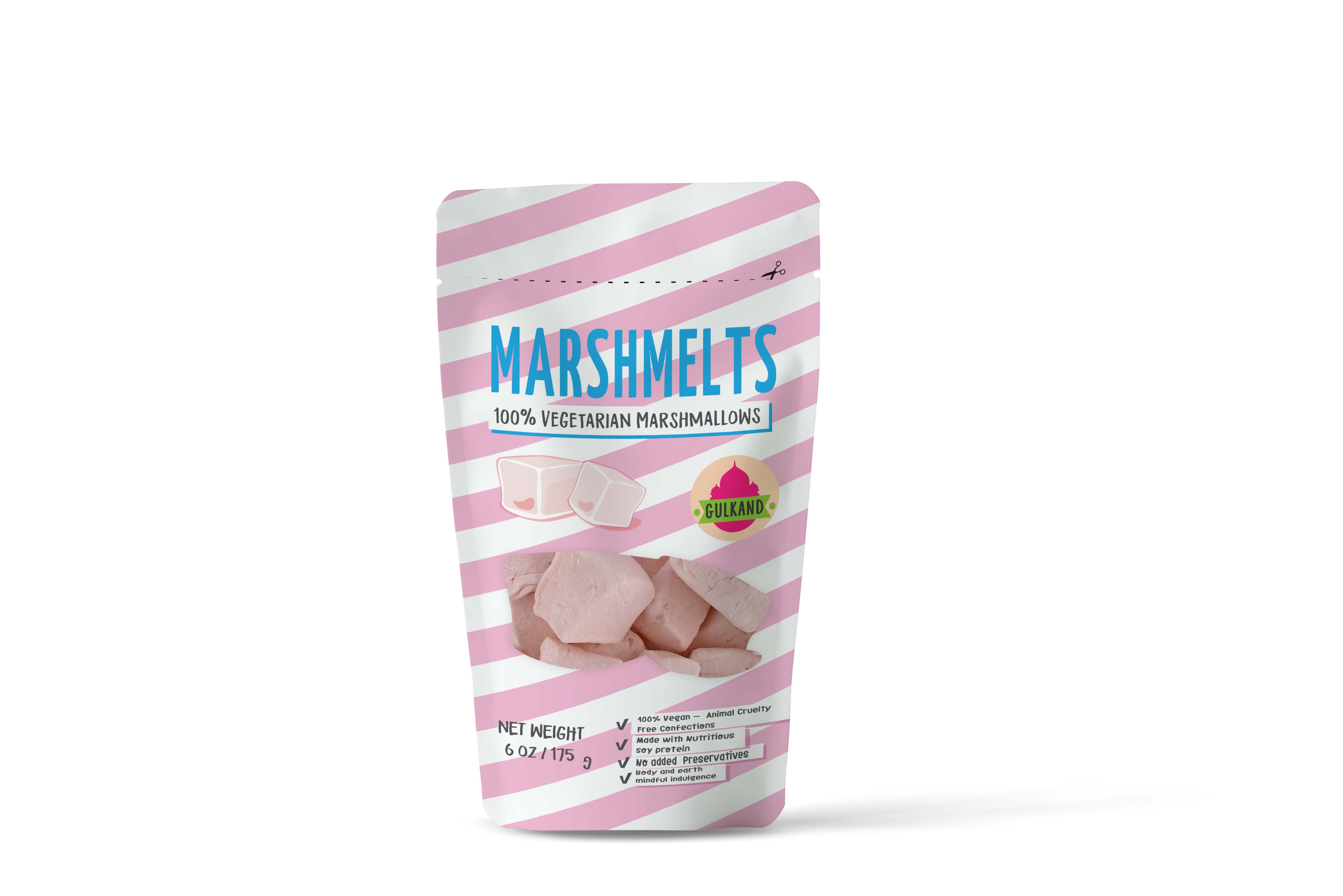 Marshmelts Veg Marshmallow - Gulkand, 175 gm