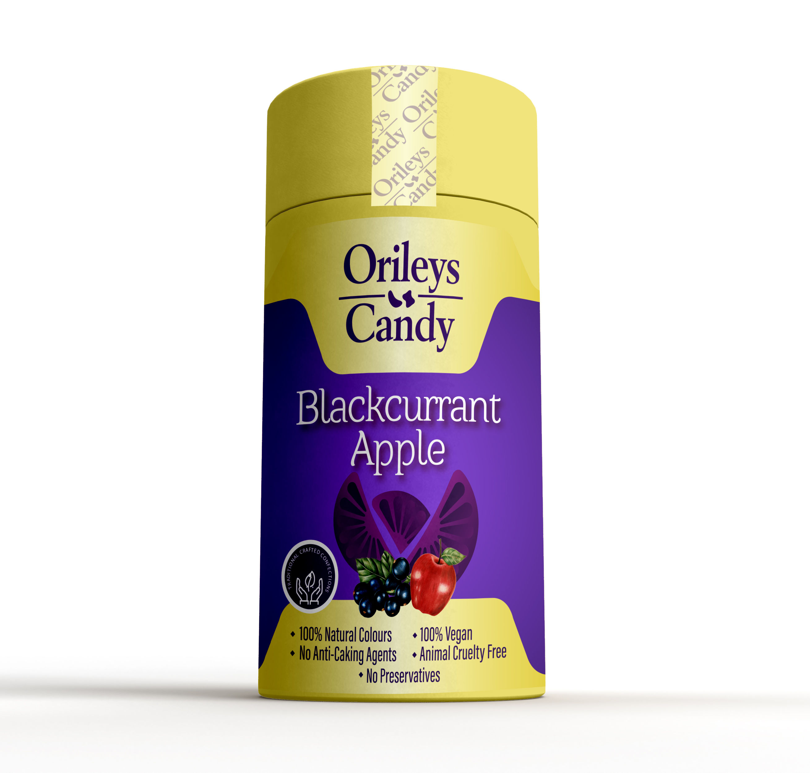 Orileys Candy - Blackcurrant Apple - Round Tin, 250 gm