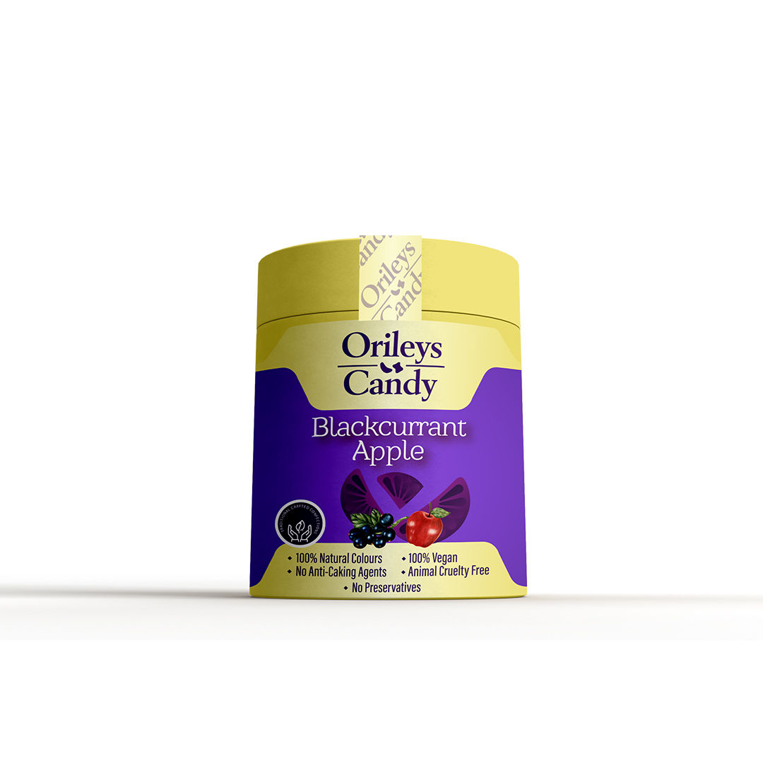 Orileys Candy - Blackcurrant Apple - Round Tin, 125 gm