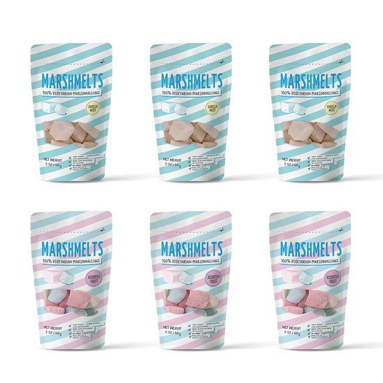 Marshmelts 2 Exciting Flavors - Vanilla Mist, Assorted Fruit, 60 gm - Pack of 6