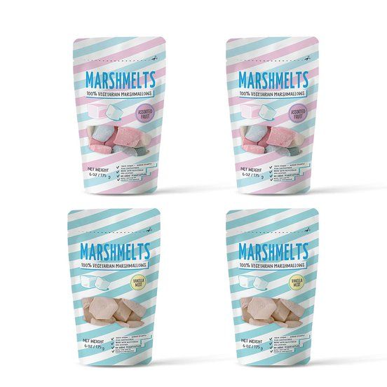 Marshmelts 2 Exciting Flavors - Vanilla Mist, Assorted Fruit, 100 gm - Pack of 4