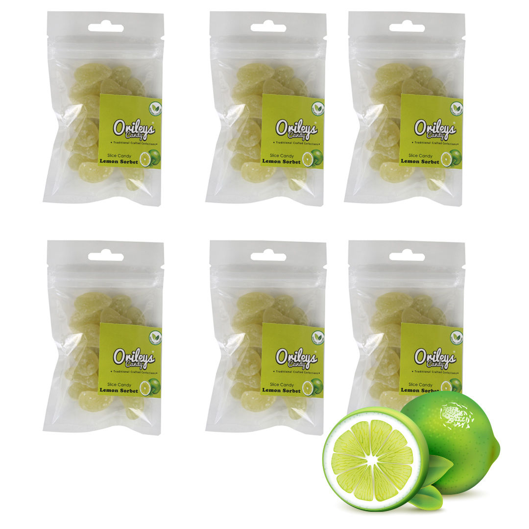 Orileys Candy Slice - Lemon Sorbet, 75 gm - Pack of 6