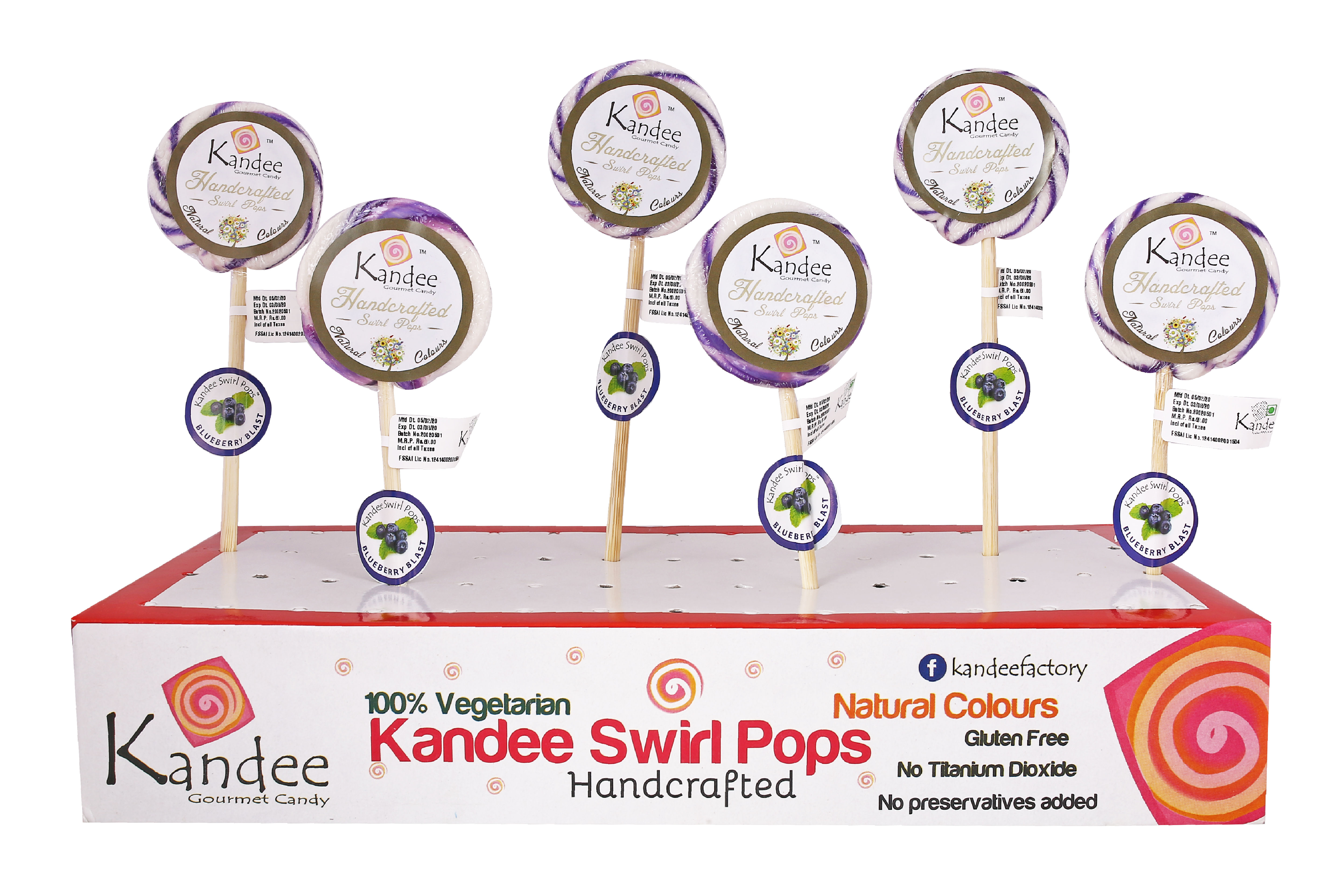 Kandee Swirl Pop - Blueberry Blast - 2.25" Round - Pack of 6