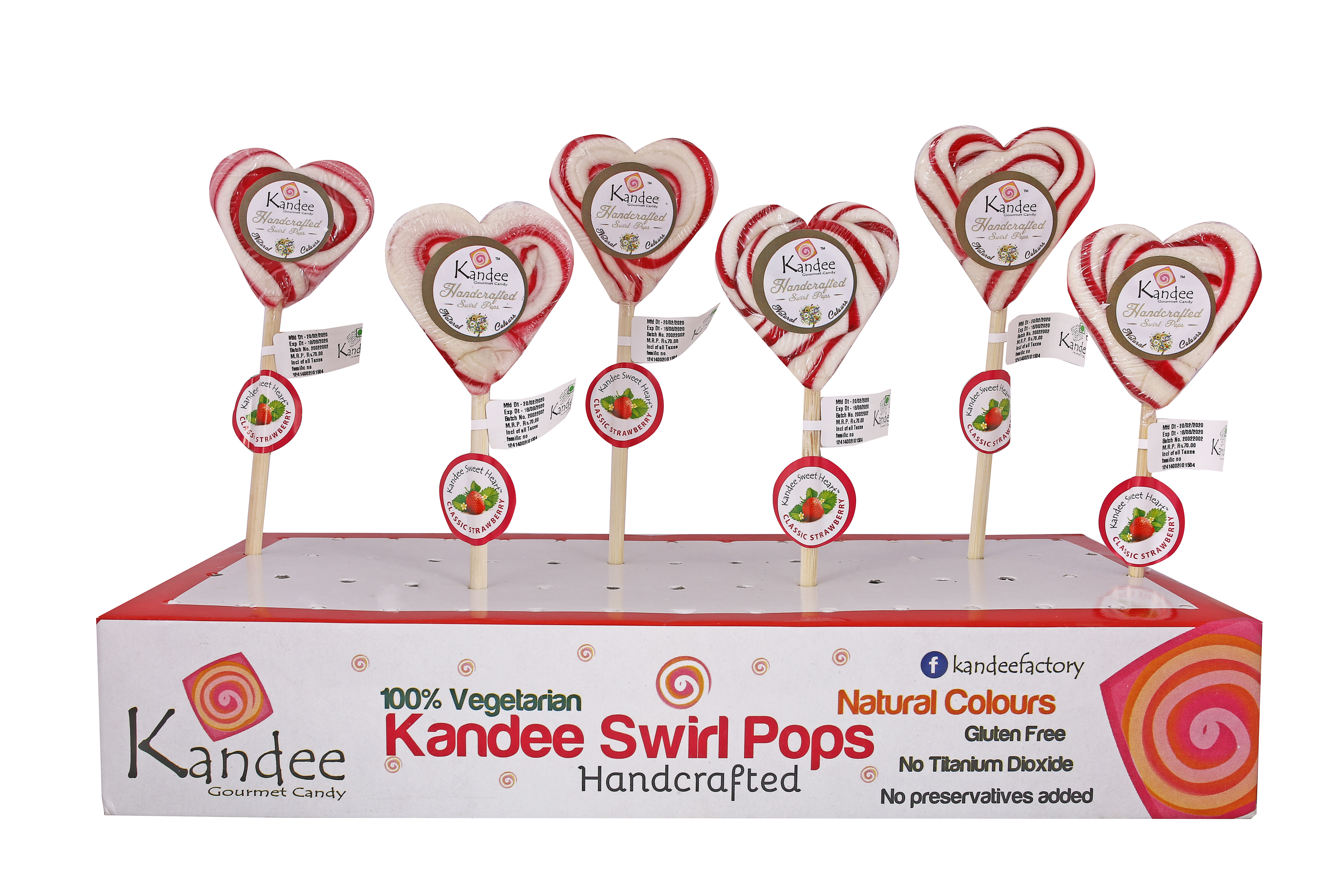 Kandee Sweet Heart - Classic Strawberry - Pack of 6