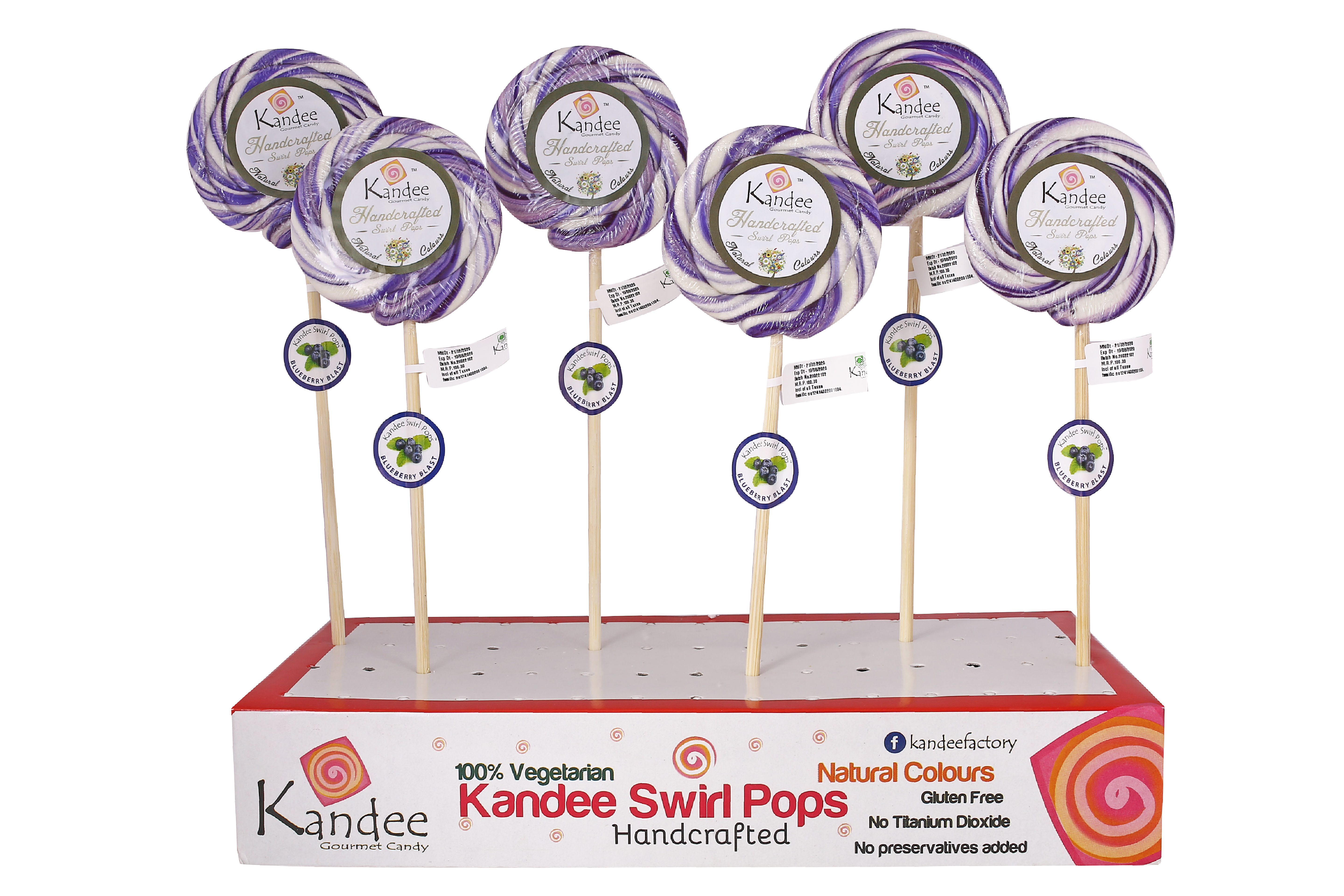 Kandee Swirl Pop - Blueberry Blast - 3" Round - Pack of 6