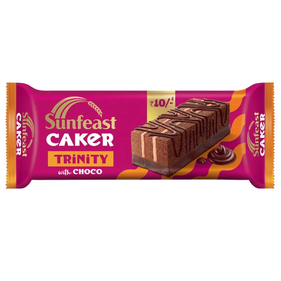Sunfeast Caker Trinity Cake - Triple Chocolate, 28 gm Sunfeast Caker Trinity Cake - Triple Chocolate, 28 gm