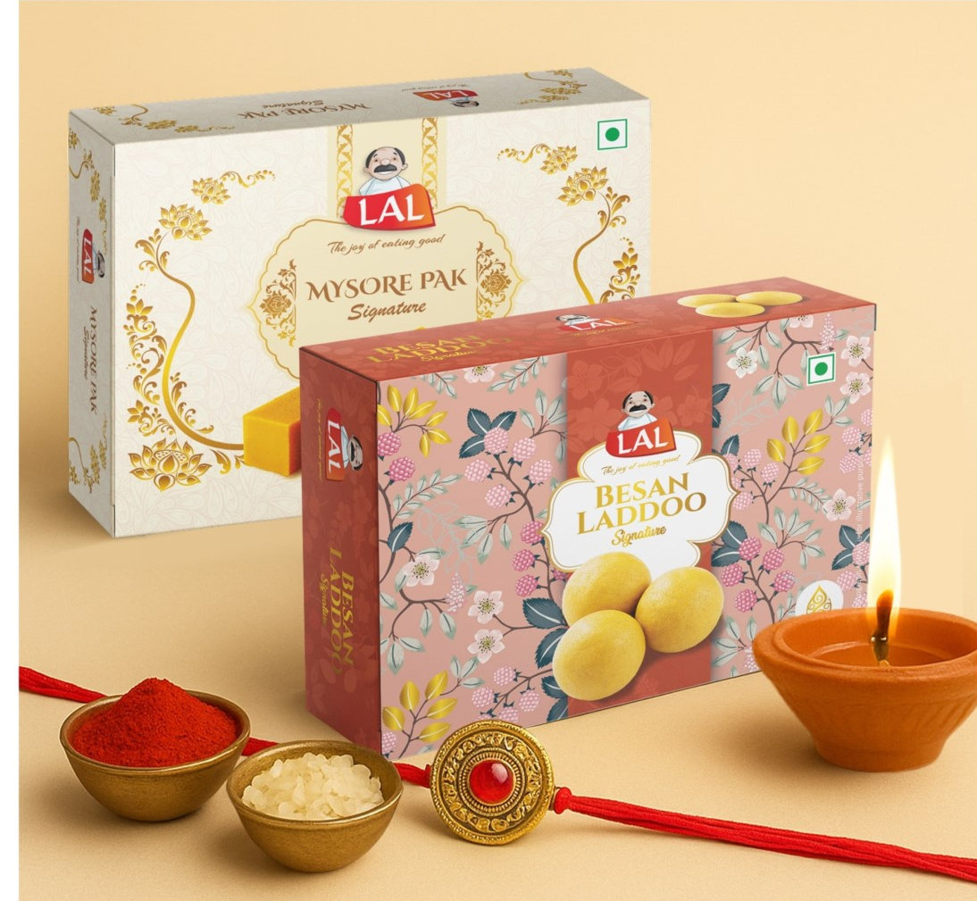 Lal Sweets Mysore Pak Signature & Besan Laddoo Premium, 400 gm Each - Combo Pack