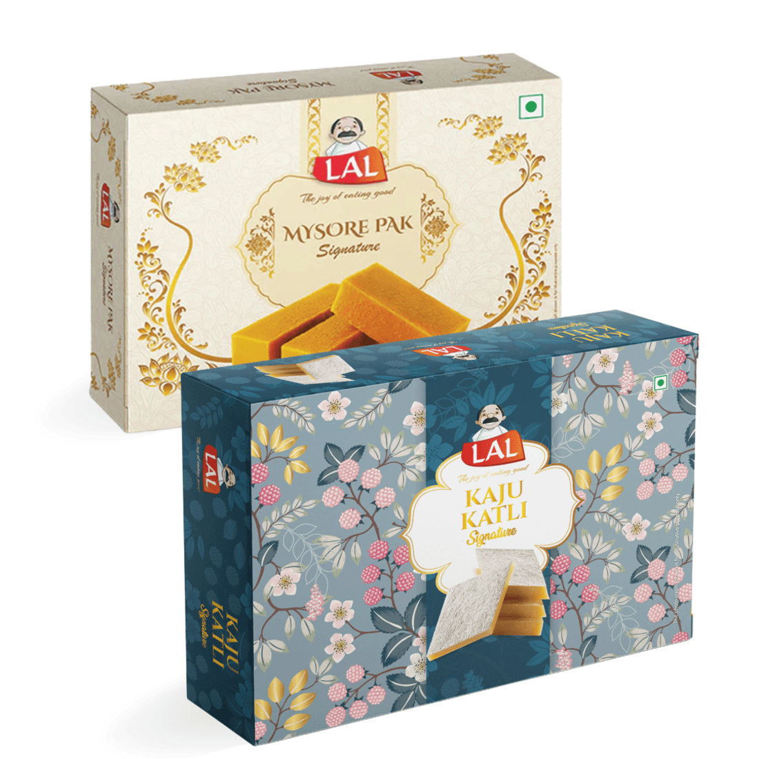 Lal Sweets  Mysore Pak Signature & Kaju Katli, 400 gm Each - Combo Pack