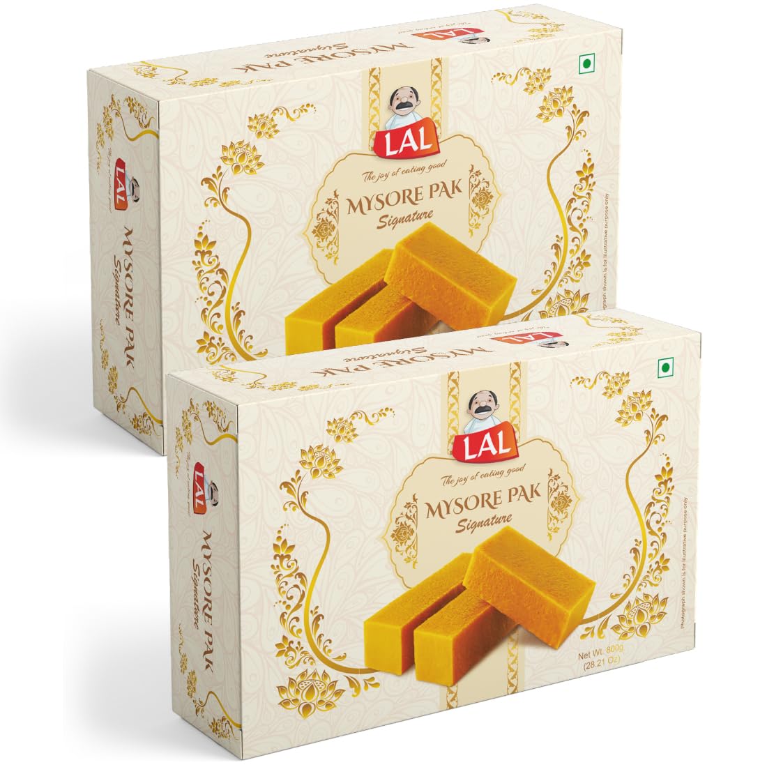 Lal Sweets Mysore Pak Signature, 800 gm - Pack of 2