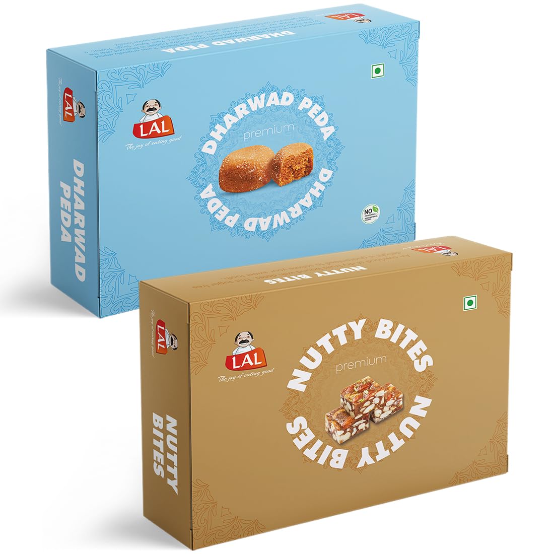 Lal Sweets  Dharwad Peda & Sugarless Nutty Bites, 400 gm Each - Combo Pack