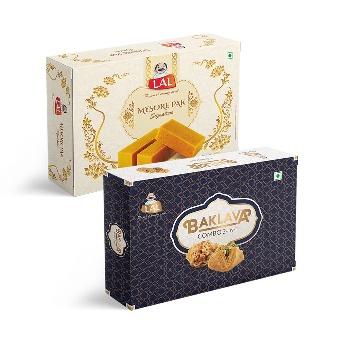 Lal sweets  Mysore Pak, 400 gm & Baklava 2-In-1, 500 gm - Combo Pack