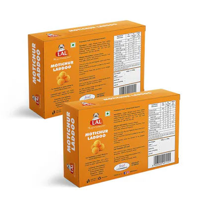 Lal Sweets Motichur Laddoo, 400 gm - Pack of 2