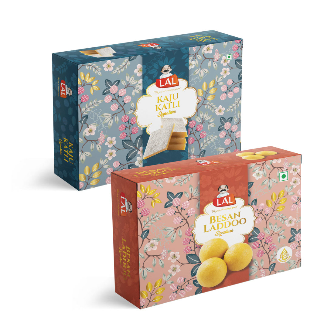 Lal Sweets  Kaju Katli Premium & Besan Laddoo Premium, 400 gm Each - Combo Pack