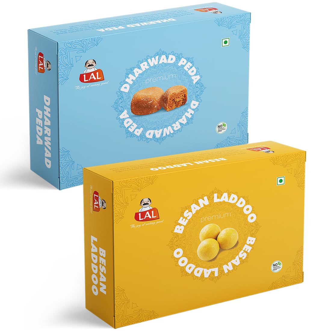 Lal Sweets  Dharwad Peda & Besan Laddoo, 400 gm Each - Combo Pack
