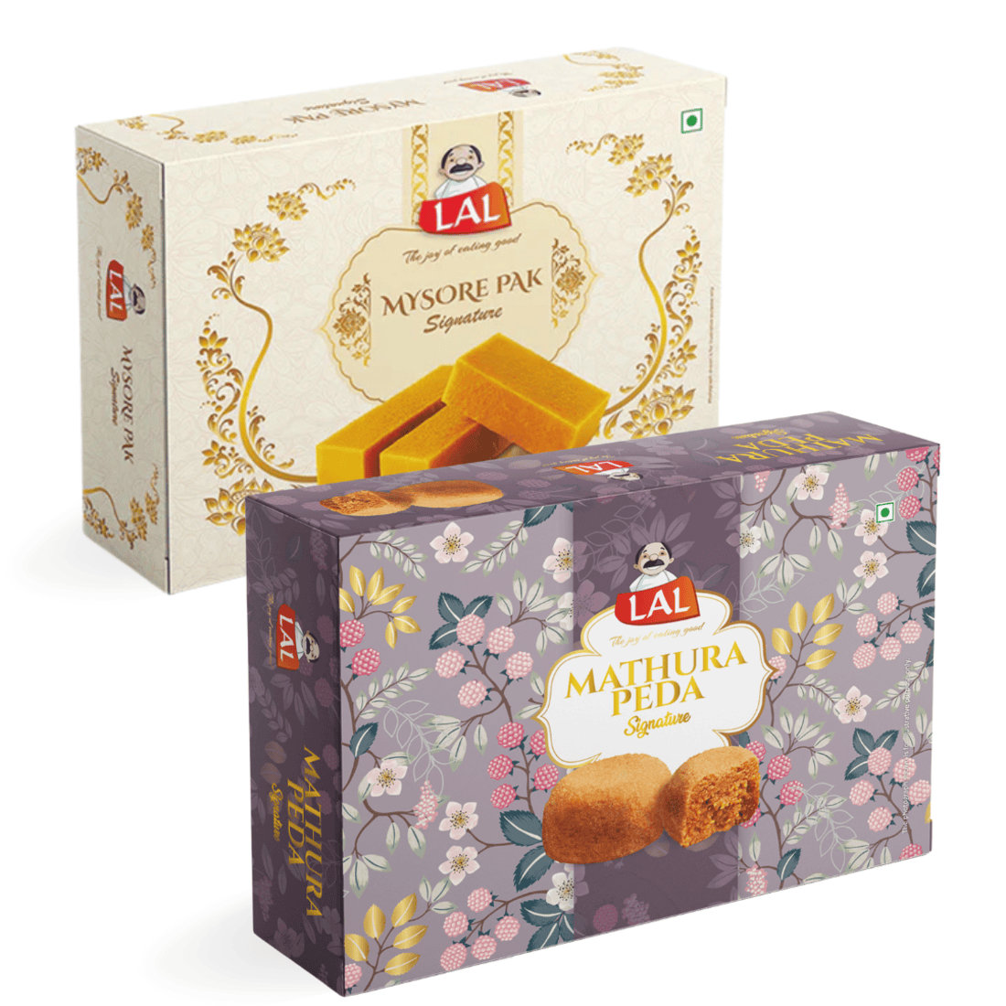 Lal Sweets  Mysore Pak & Mathura Peda, 400 gm Each - Combo Pack