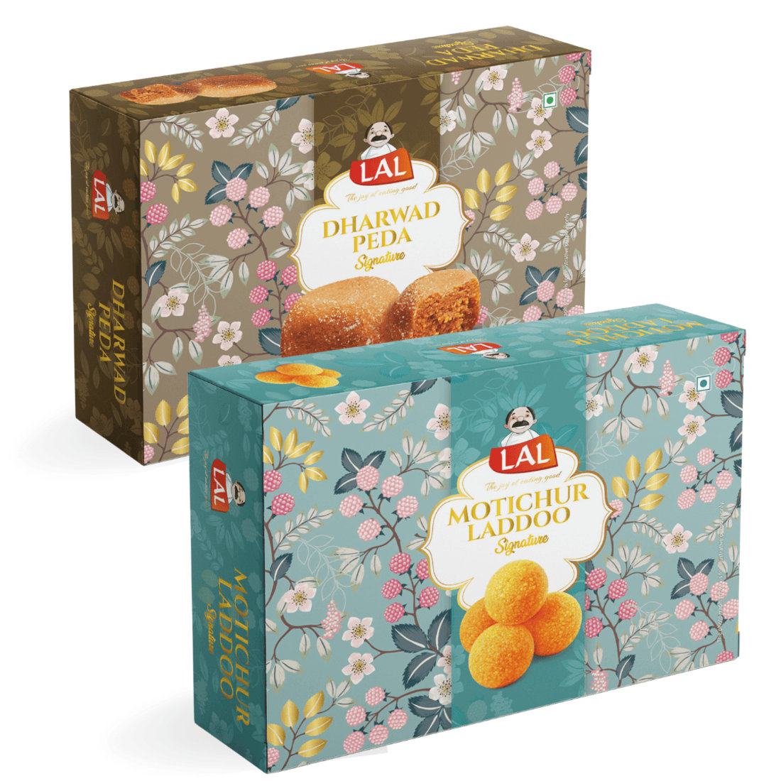 Lal Sweets  Dharwad Peda & Motichur Laddoo, 400 gm Each - Combo Pack
