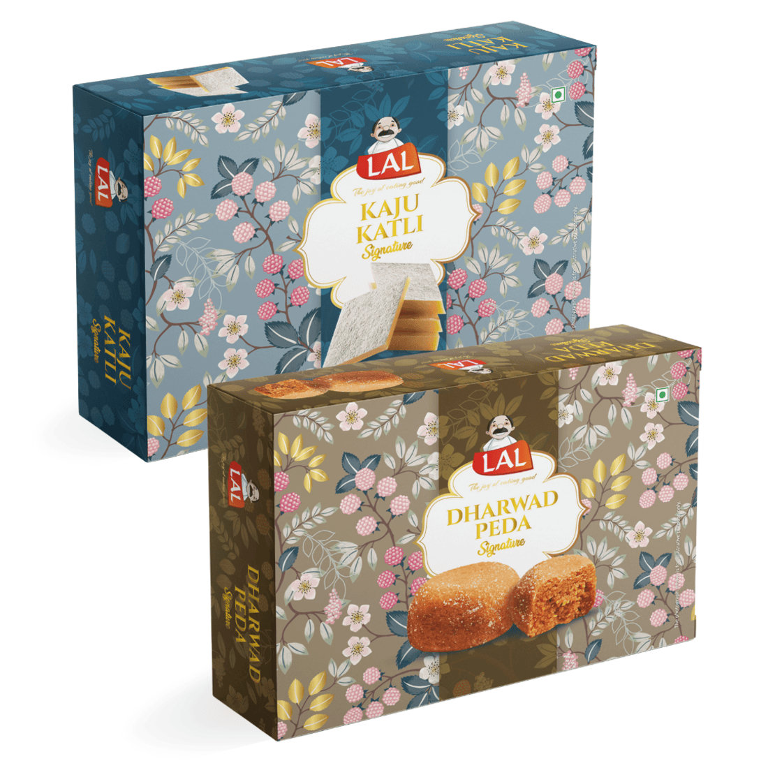 Lal Sweets Festival Special Kaju katli & Dharwad Peda, 400 gm Each - Combo Pack