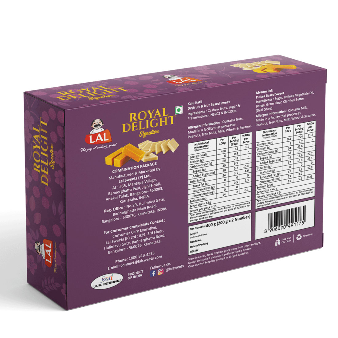 Lal Sweets Royal Delight, 400 gm