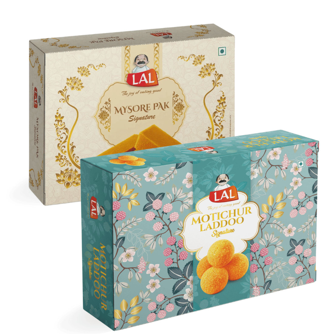 Lal Sweets Mysore Pak Signature & Motichur Laddoo, 400 gm Each - Combo Pack