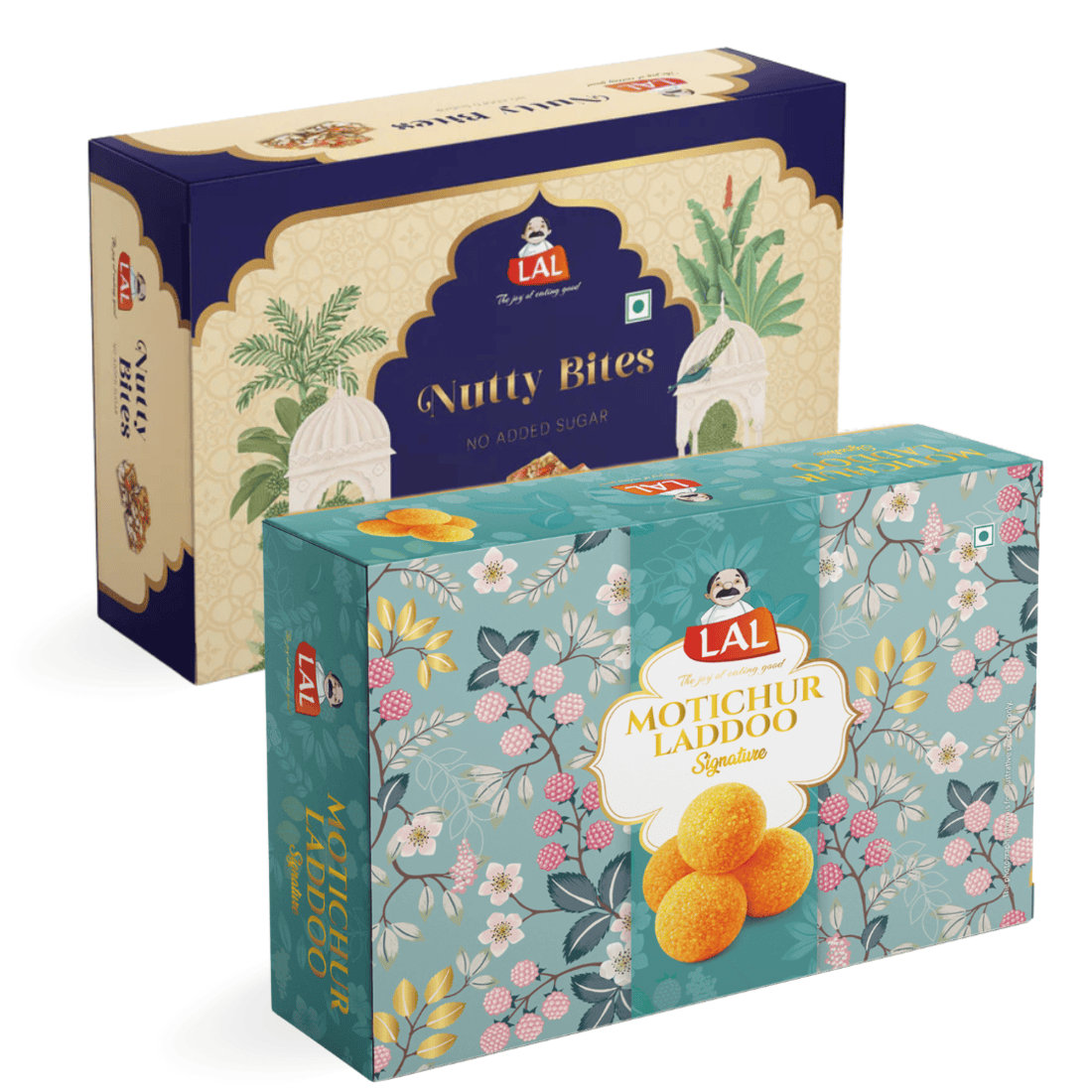 Lal Sweets  Motichur Laddoo & Sugarless Nutty Bites, 400 gm Each - Combo Pack