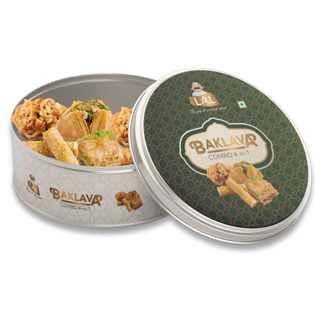 Lal Sweets Baklava Tin 4-In-1, 400 gm