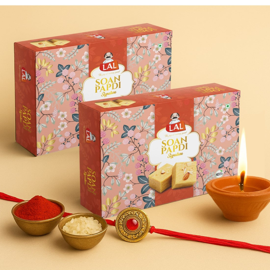 Lal Sweets Soan Papdi Premium, 400 gm - Pack of 2