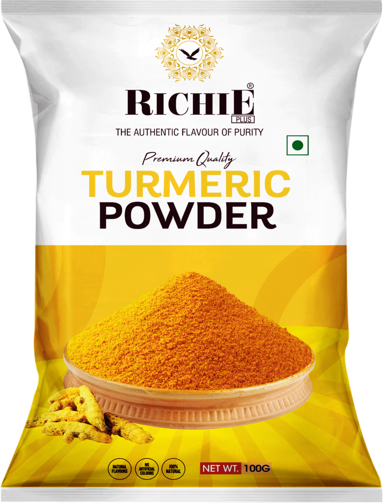 Richie Spices - Turmeric / Haldi Powder, No Artificial Colors, 100 gm Each - Pack of 10